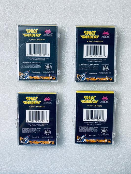 Lot Of 4 - New Other The Coop Space Invaders 1.5" Magnets, (16 Magnets Total)