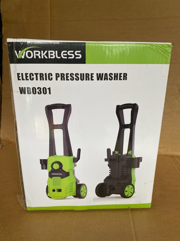 WorkBless 1200 PSI Electric Power Pressure Washer With Angle-Adjustment Nozzle, Green