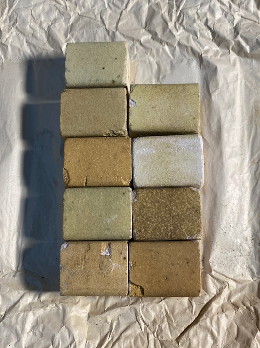 Lot Of 9 - Kiln Approx. 2" Tall x 1 1/2" Wide Squared End Posts