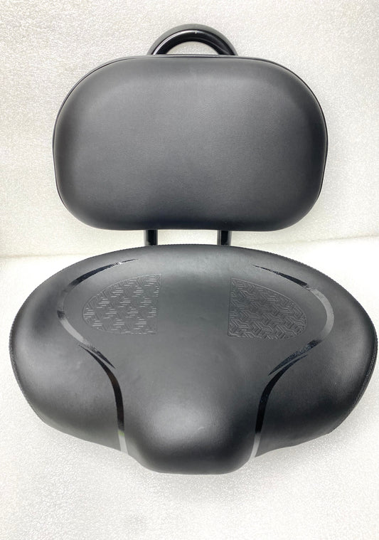 noseless Oversized Universal Bike Saddle Seat With Backrest, Black