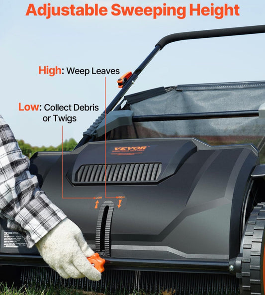 New Other VEVOR Push Lawn Sweeper 21" Leaf/Grass Collector 3.5 cu ft. Hopper Bag