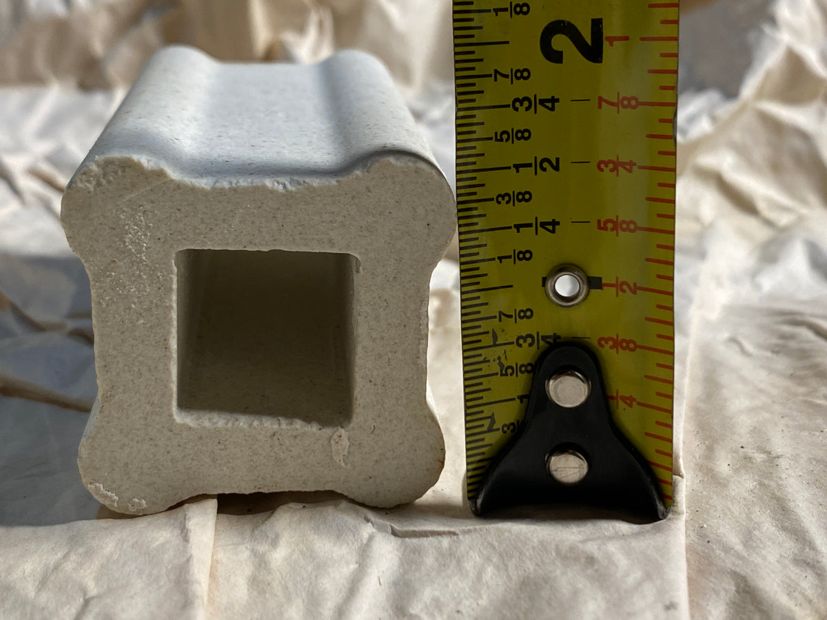 Lot Of 8 - Kiln Approx. 3" Tall x 1 1/2" Wide Squared End Posts