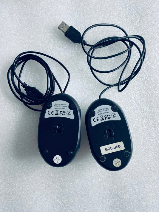 Lot Of 2 - Optical USB Mouse, Black/Silver