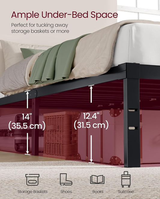 New Open Box VASAGLE 14” Tall Queen Metal Bed Frame With 1100lb Weight Capacity
