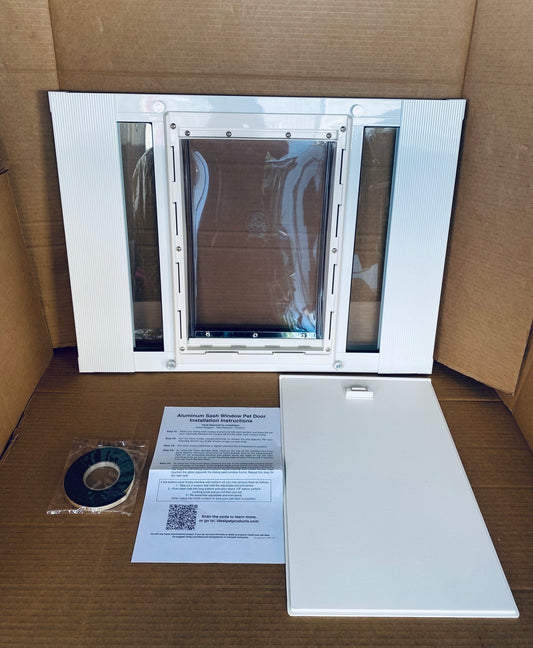 New Other Ideal Pet Large Sash Window Pet Door W/ 10 1/2” x 15” Flap Size, White