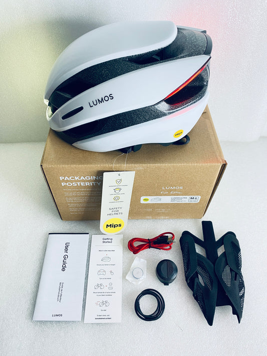 New Other Lumos Ultra Size M/L Bluetooth Jet White Smart Helmet With Remote