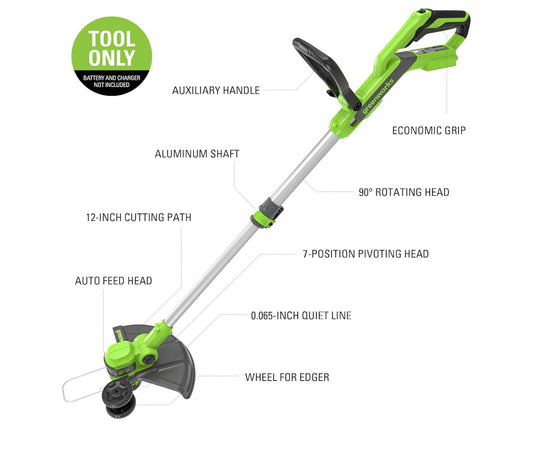 New Other Greenworks 24V 12-Inch Gen 2 Cordless String Trimmer/Edger, Tool Only