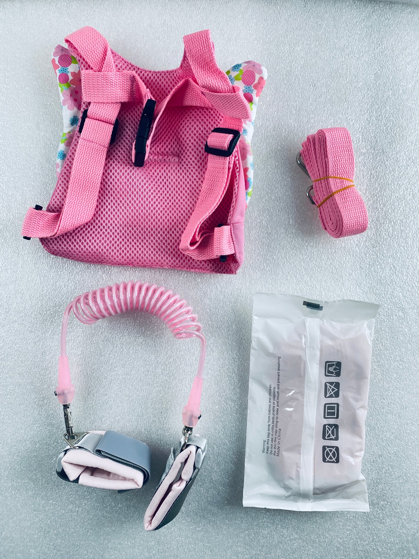 New Accmor 3 in 1 Light Pink Toddler Harness Leash & Anti Lost Wrist Link