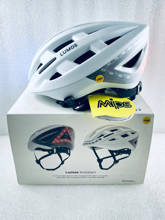 New Other Lumos Kickstart II M/L Bluetooth White Smart Bike Helmet With Remote