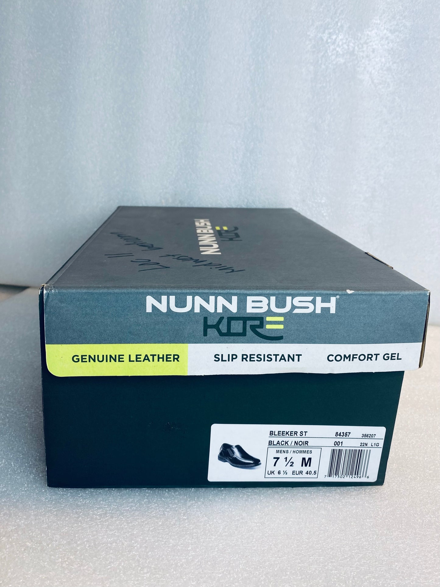 New Open Box Nunn Bush Bleeker Street Men's Bike Toe Slip On, Black, Size 7.5