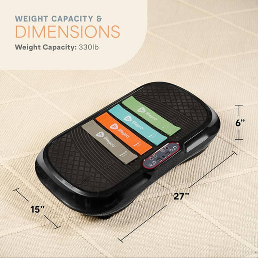 New Other LifePro Vibration Plate Exercise Machine With Resistance Bands, Black