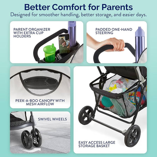 New Open Box Kolcraft Cloud Plus Lightweight Umbrella Stroller W/ Reclining Seat
