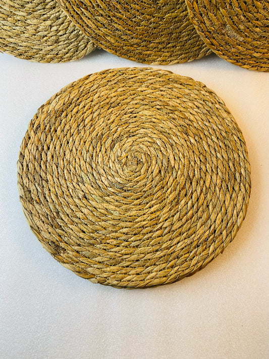 Set Of 6 - New 14" Round Charger Plate Rattan Placemats