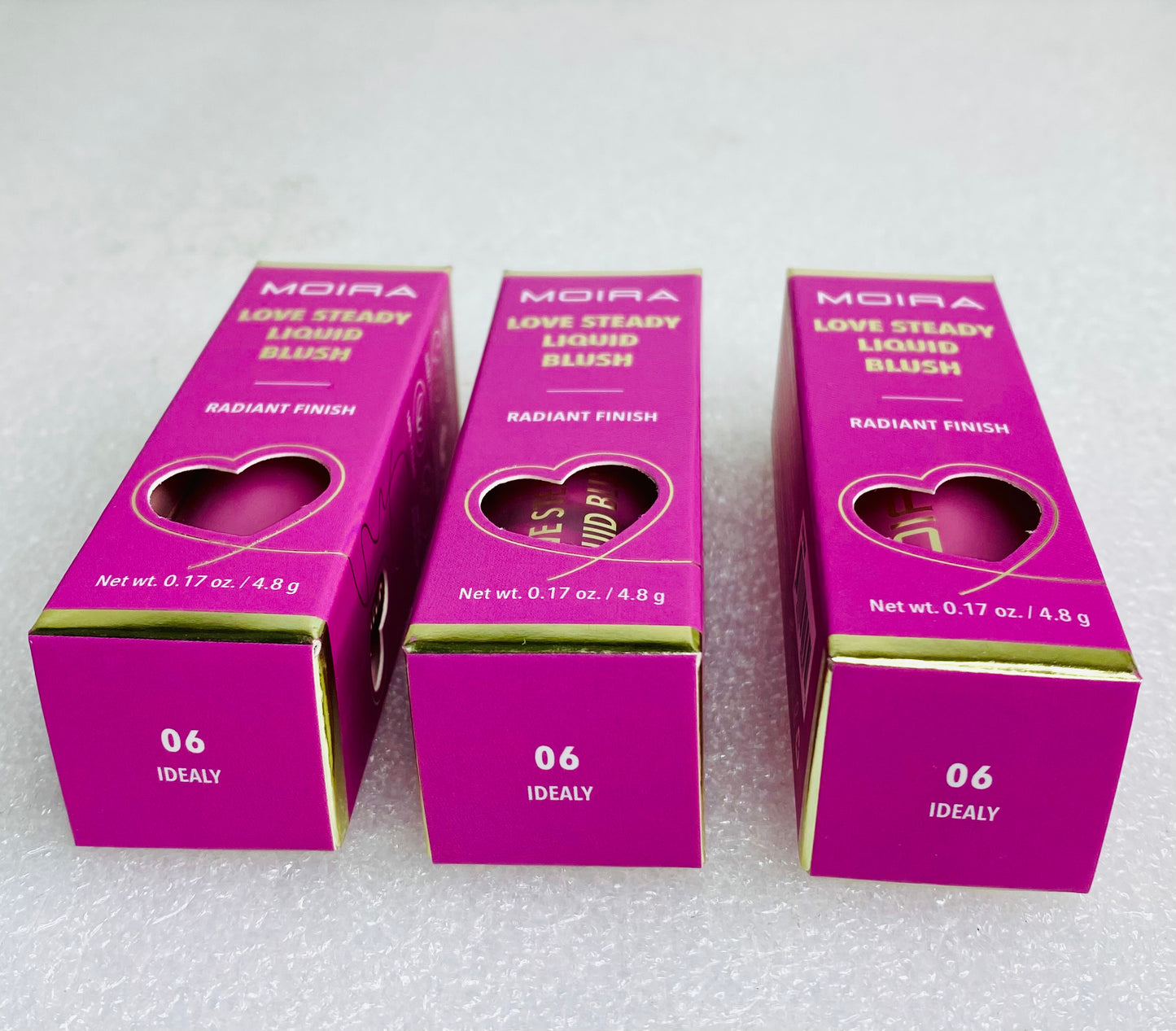 Lot Of 3-New Moira Love Steady Liquid Blush Radiant Finish 06, 0.17 oz. Each