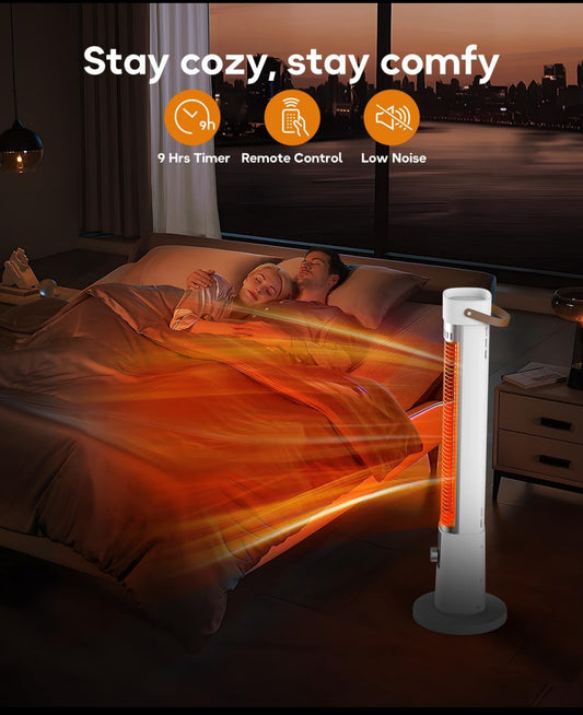 New Open Box Aerozy 32” 1500W Infrared Electric Indoor/Outdoor Heater W/ Remote