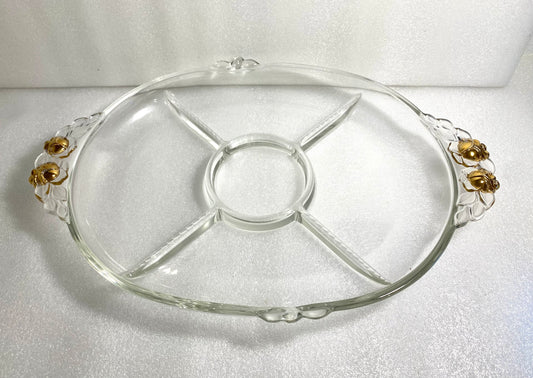 new Other - Mikasa Gilded Rose 16 1/2'' Chip & Dip Platter Serving Tray