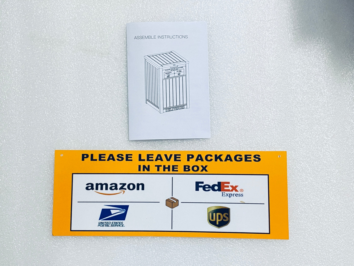 New Open Box LHBGO Outdoor 48 Gallon Lockable Package Delivery Box W/ Sign, Grey