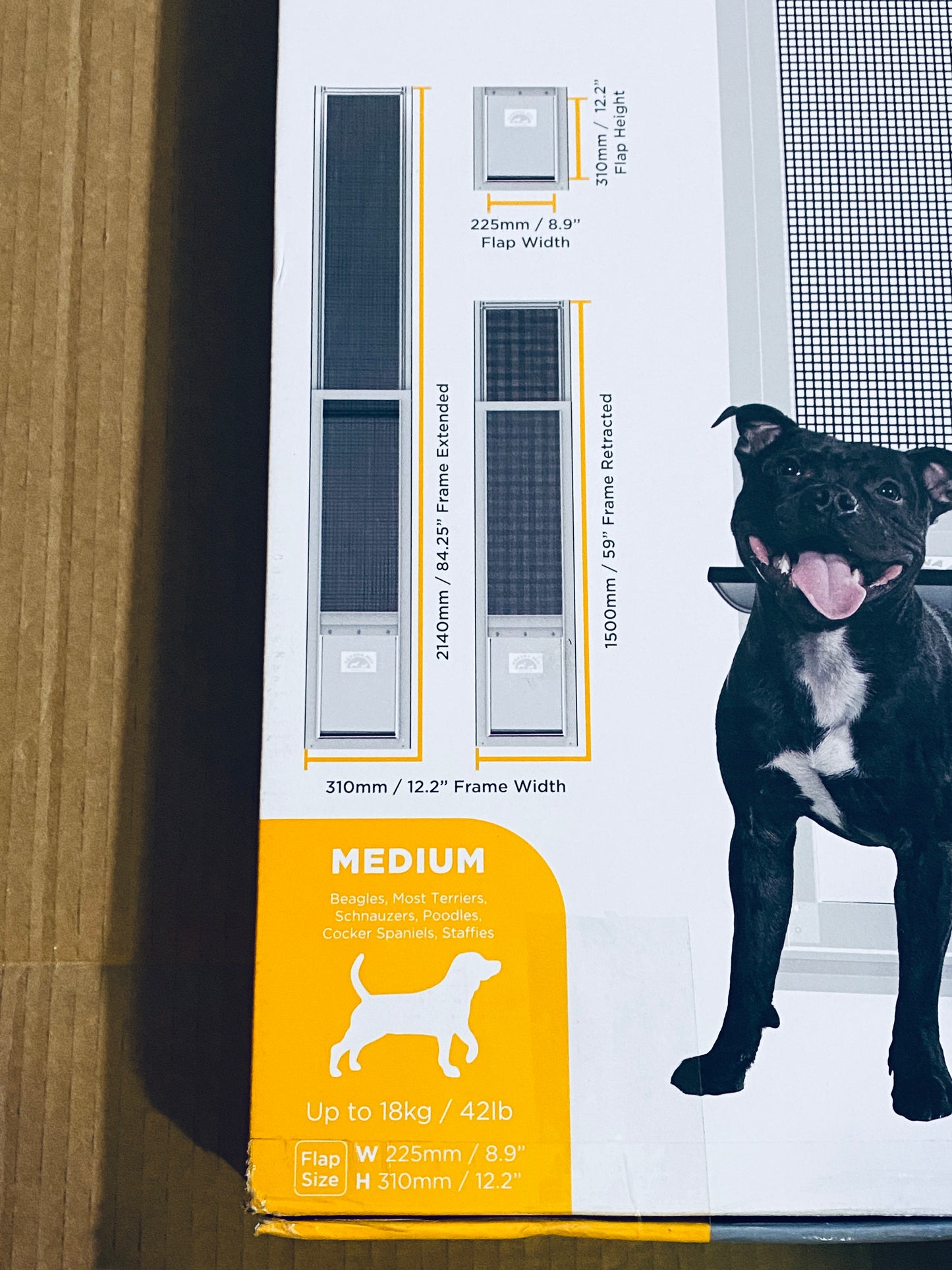 New Open Box - Mesh Sliding Patio Pet Door (V2) + Clear Weather Resistant Panel