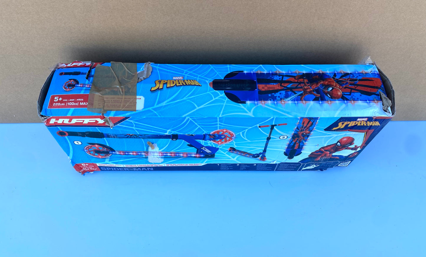 #2 - Huffy Marvel Spider-Man Kids Light Up Scooter - (IN CONDITION AS SHOWN) - (READ)