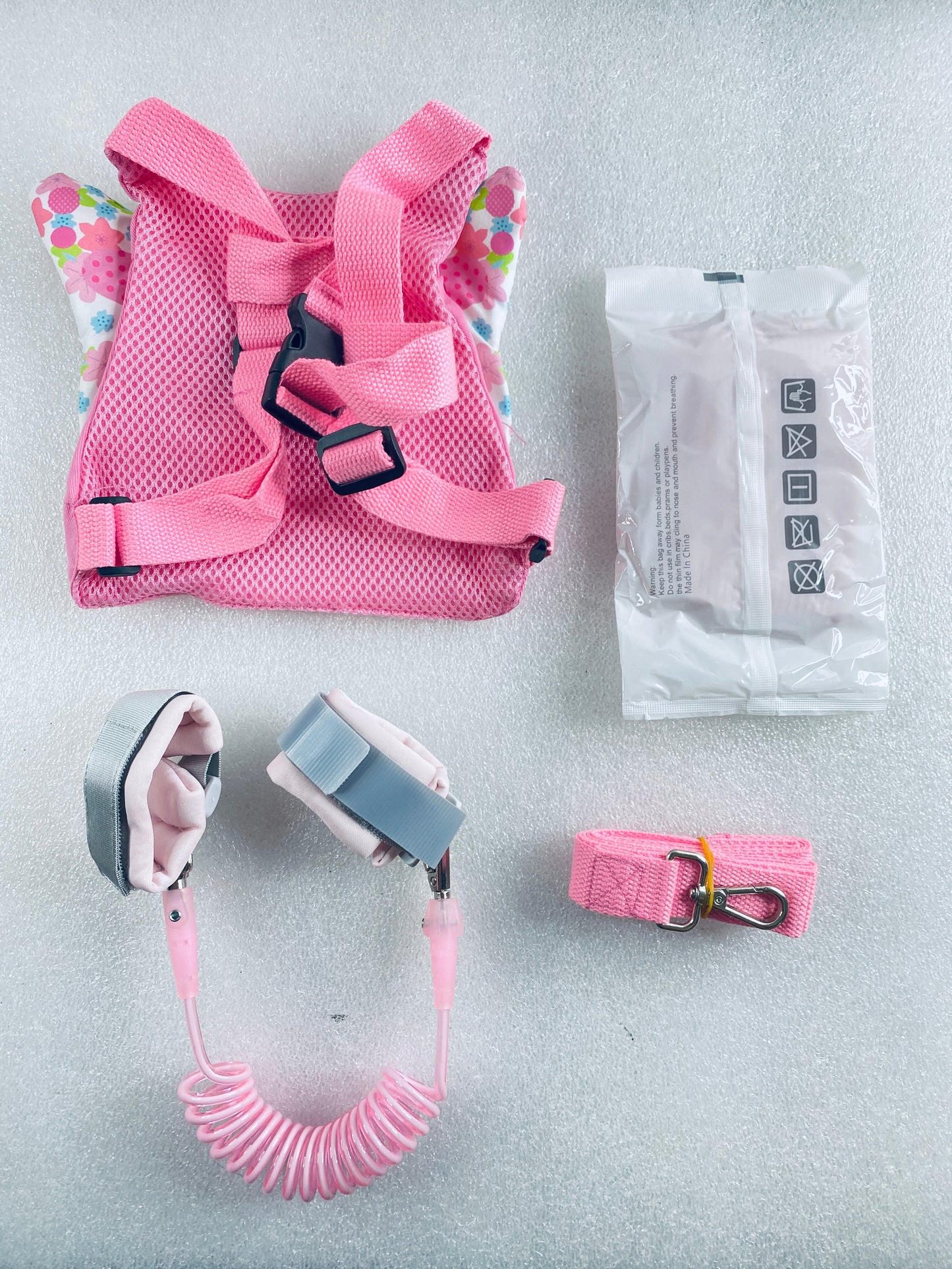 New Accmor 3 in 1 Toddler Harness Leash & Anti Lost Wrist Link, Light Pink