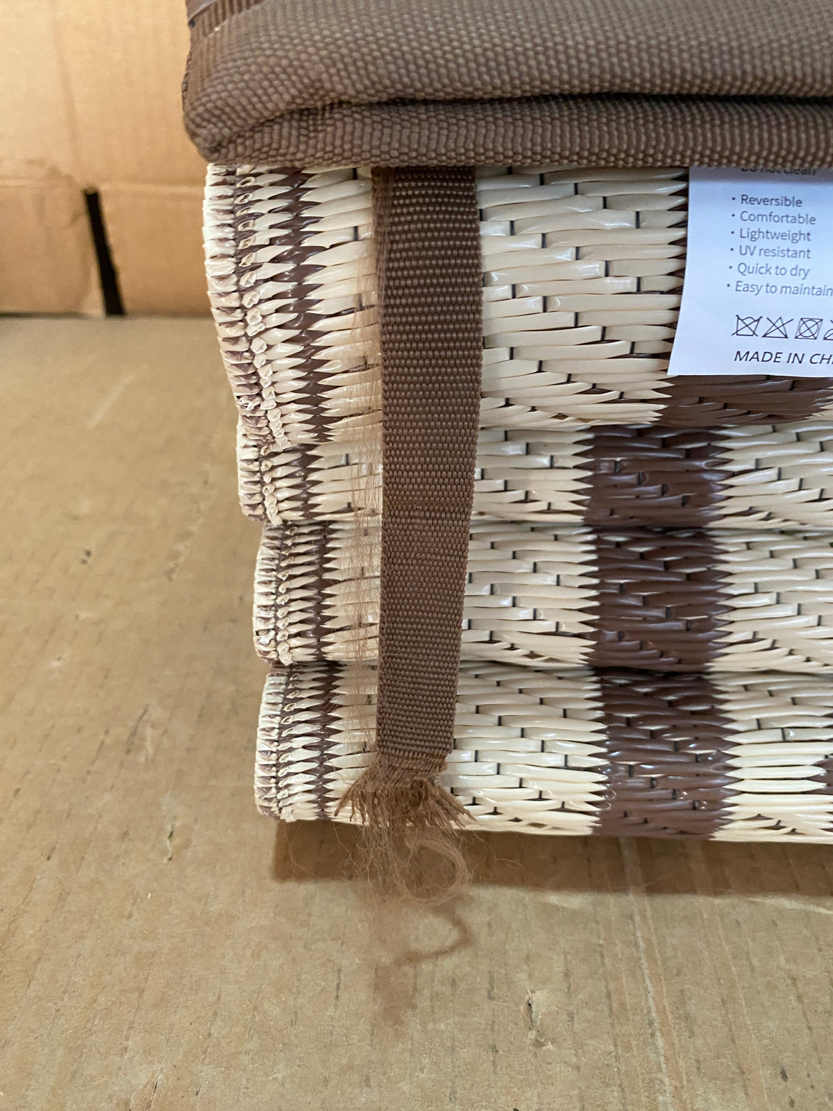 New Other Garvee 9’ x 12’ Outdoor Foldable Reversible Plastic Straw Rug, Brown