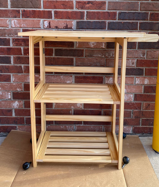 New Other Casual Home Trek Folding Natural Kitchen Cart 27"W, 372-30