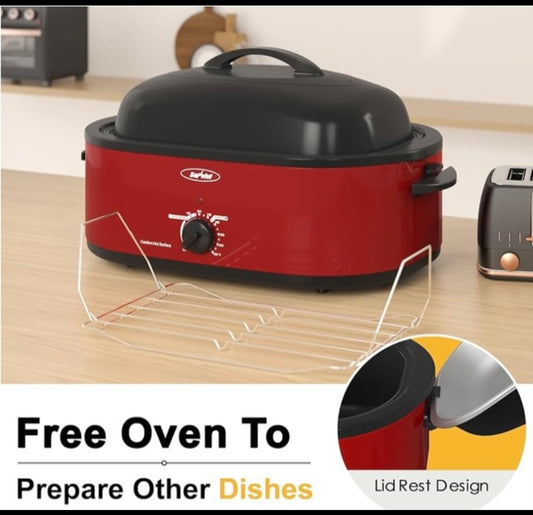 New Sunvivi Classical 20 Quart Roaster Oven ZER001RD-11-SV, Red