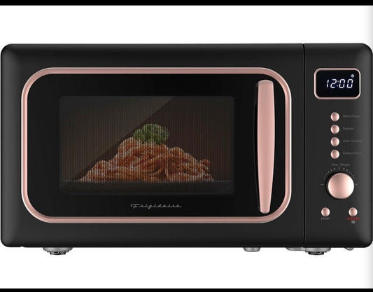 New Open Box Frigidaire Retro Microwave 0.7 Cu. Ft. Compact 700W - Black Pink