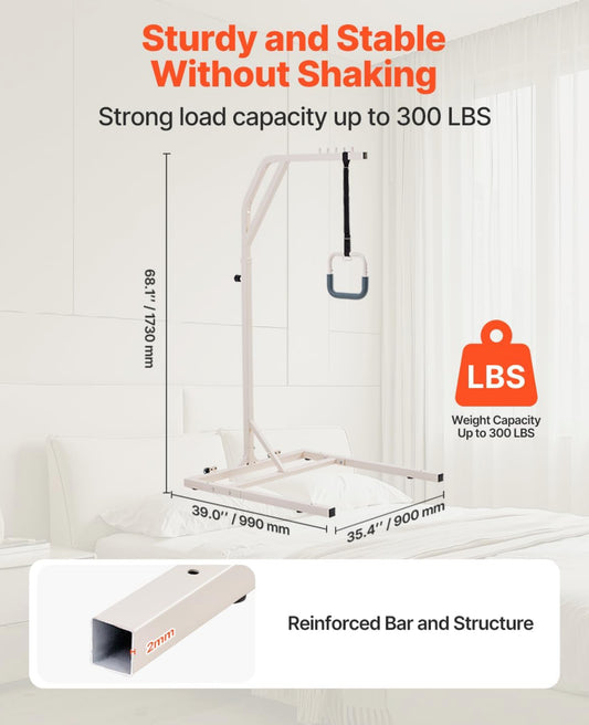 New Other VEVOR Free Standing 300lb. Capacity Adjustable Trapeze Bar W/ 2 Wheel