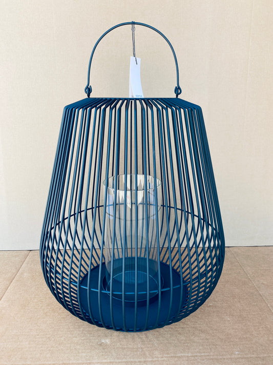 New - Blomus 18” W x 21” H 65757 Nidea Iron Lantern, Matte Black Textured