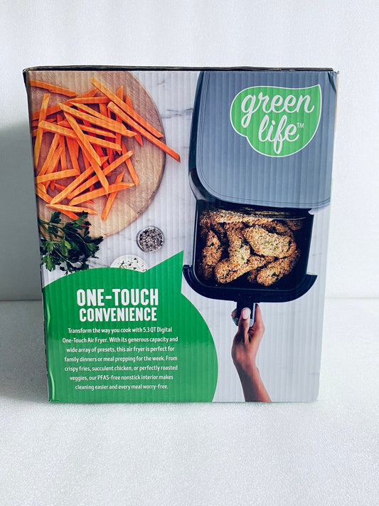 New Other GreenLife 5.3 QT Electric Air Fryer Oven With Touch Display, Graphite