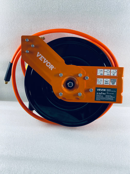 New Other VEVOR Retractable Air Hose Reel 3/8” x 50’ Hybrid Air Hose Max 300PSI