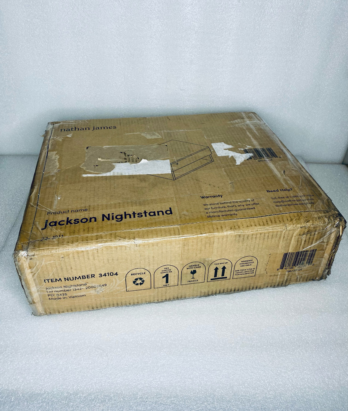 New Open Box Nathan James Jackson Wall Mounted Floating Nightstand