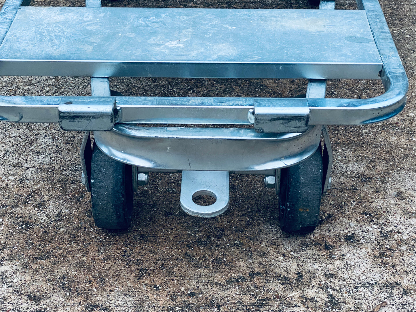 Aluminum Rolling Transport Platform Cart With 4 Castors & Supplies Hanging Rack