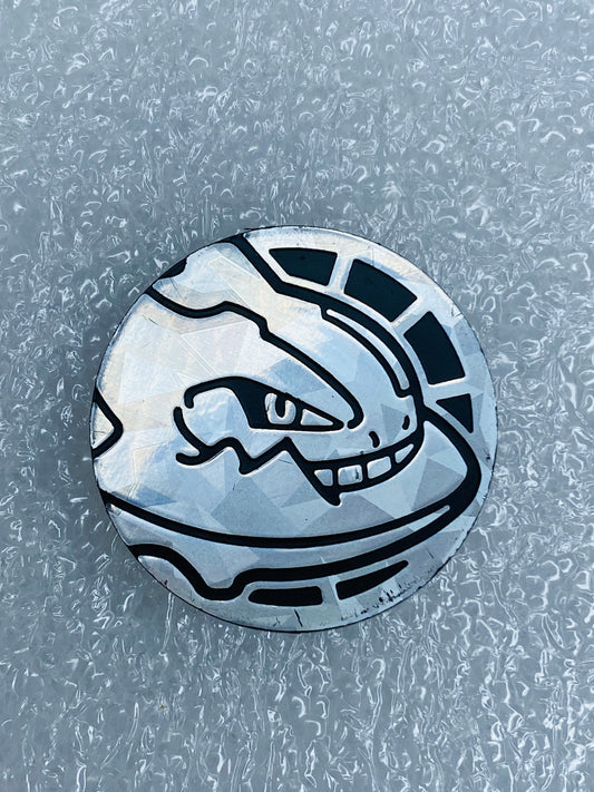 pokemon Steelix Silver, Black Back, 1 3/16" Coin - (READ)