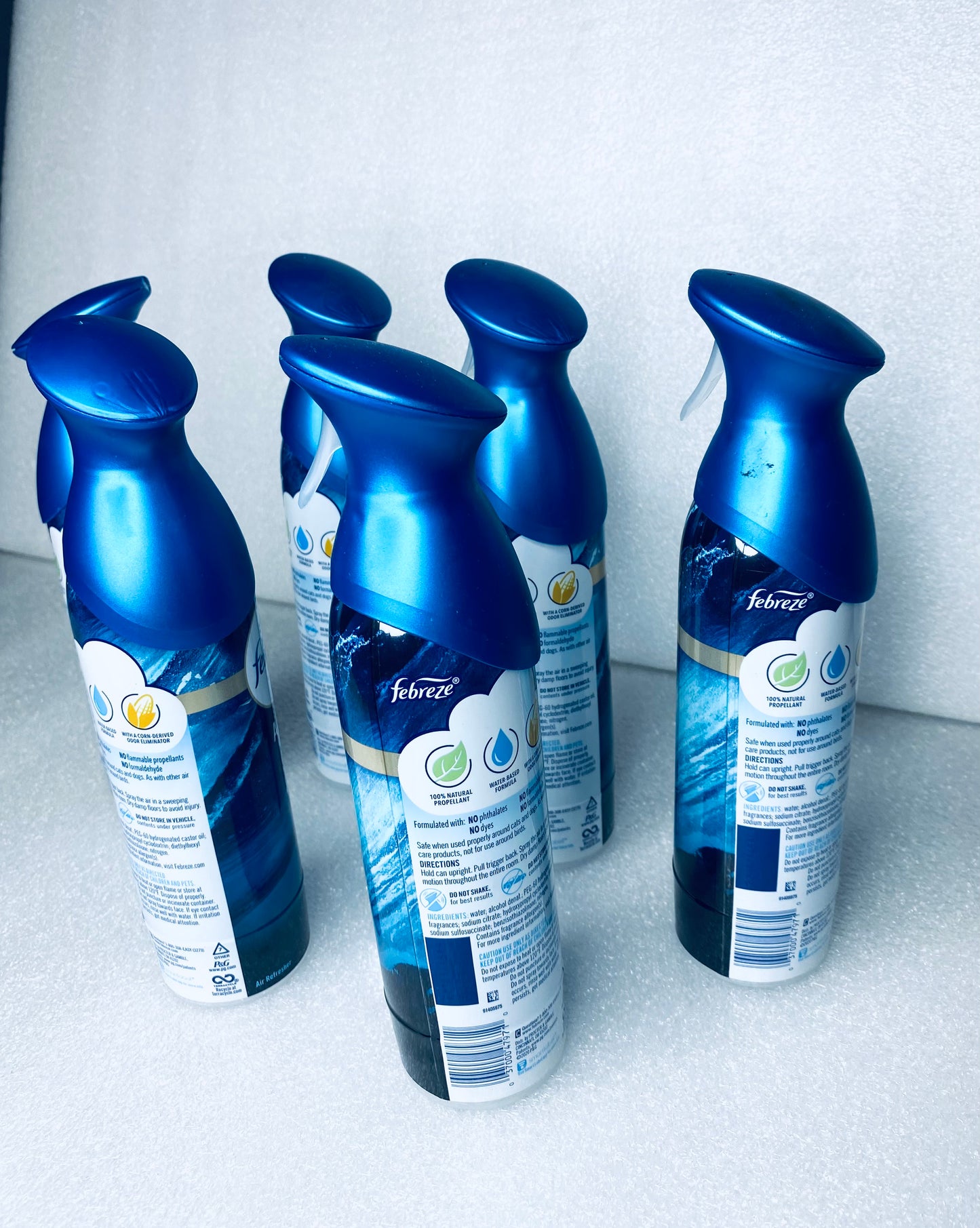 #11 - lot of 6 New - Febreze Air Ocean 8.8 oz. Spray Fresheners - (READ) - (IN CONDITION AS SHOWN)