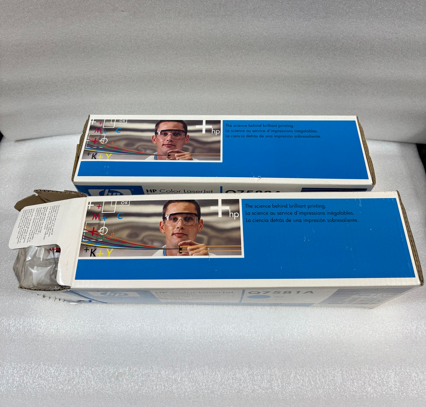 lot Of 2 - New Other - HP Color LaserJet Cartridges Yellow & Blue Q7582A- (READ)