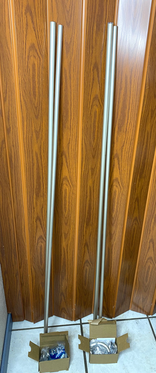 lot of 2-New Other-Amazon Basics 5/8" Room Darkening Curtain Rods, Nickel-(READ)