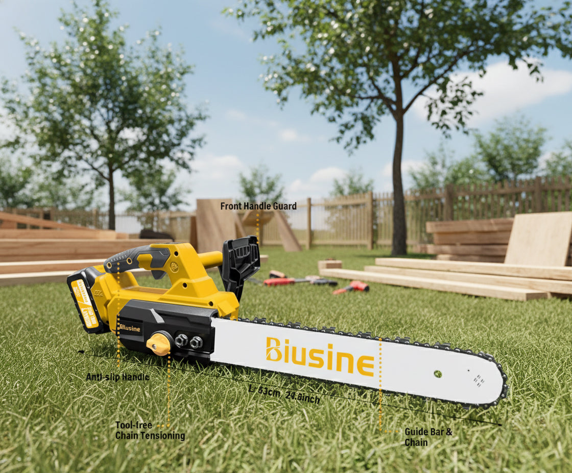 New Other - Biusine 14” Cordless Chainsaw With (2) 21V Batteries & Charger