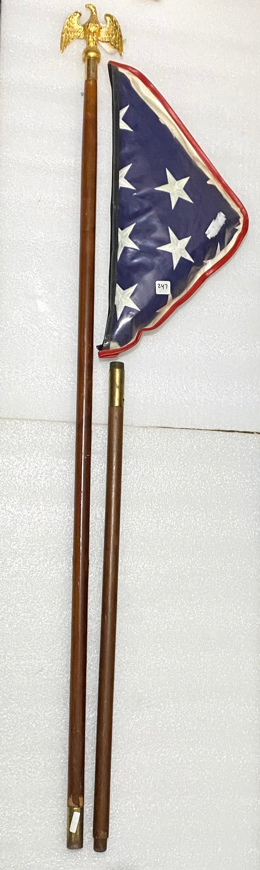 #247 - 9 Foot Pole & American Flag - (IN CONDITION AS SHOWN)