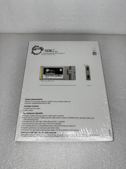 New - SIIG Firewire Dual-Port CardBus for Windows, Gray, 02-0322A