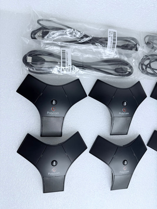 lot of 6 -Polycom SoundStation IP 7000 2201-40040-001 Extended Microphones- READ