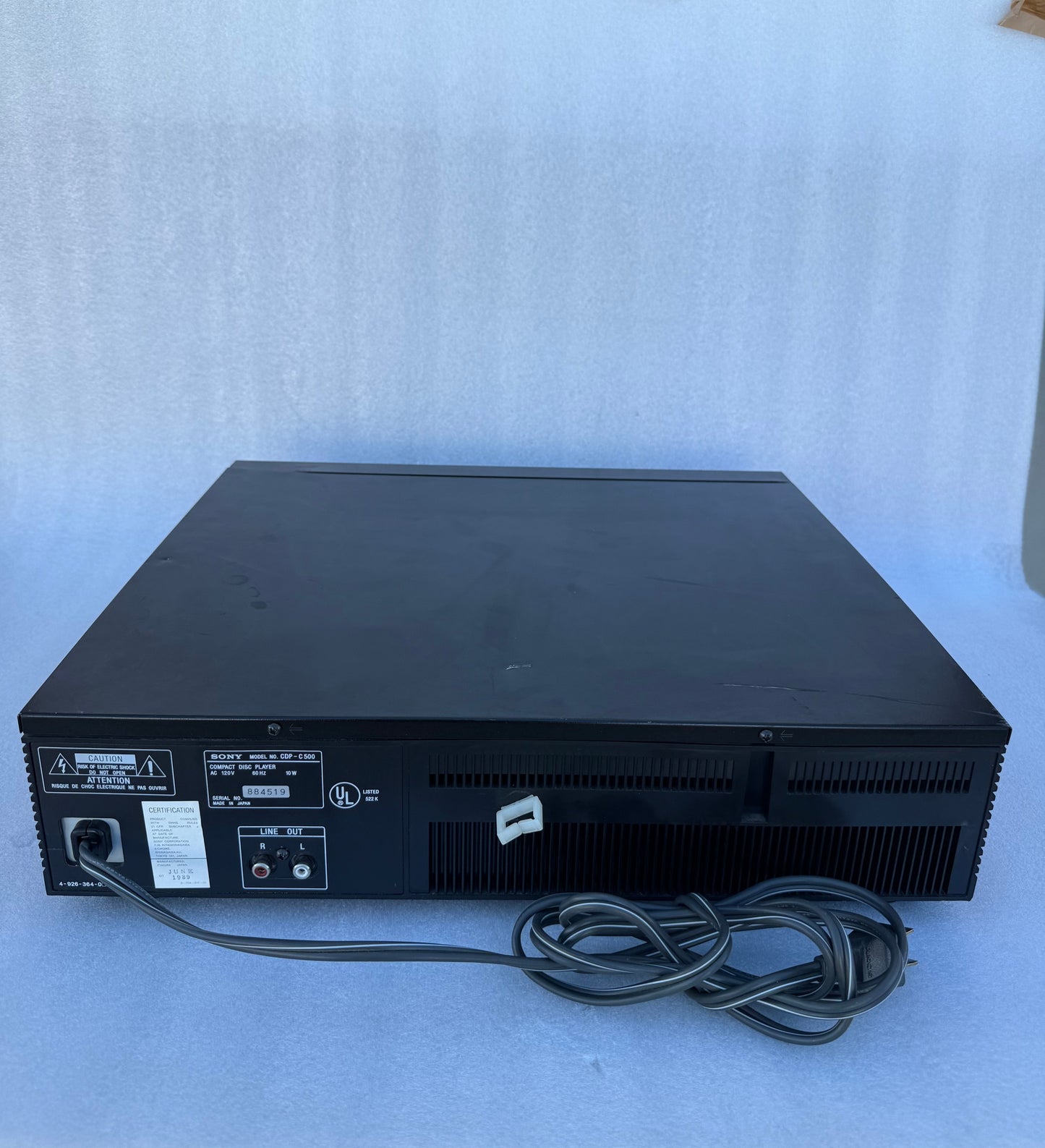 sony 5 Disc Compact Disc Player CDP-500, Black, 17" x 15" x 4" - (READ)