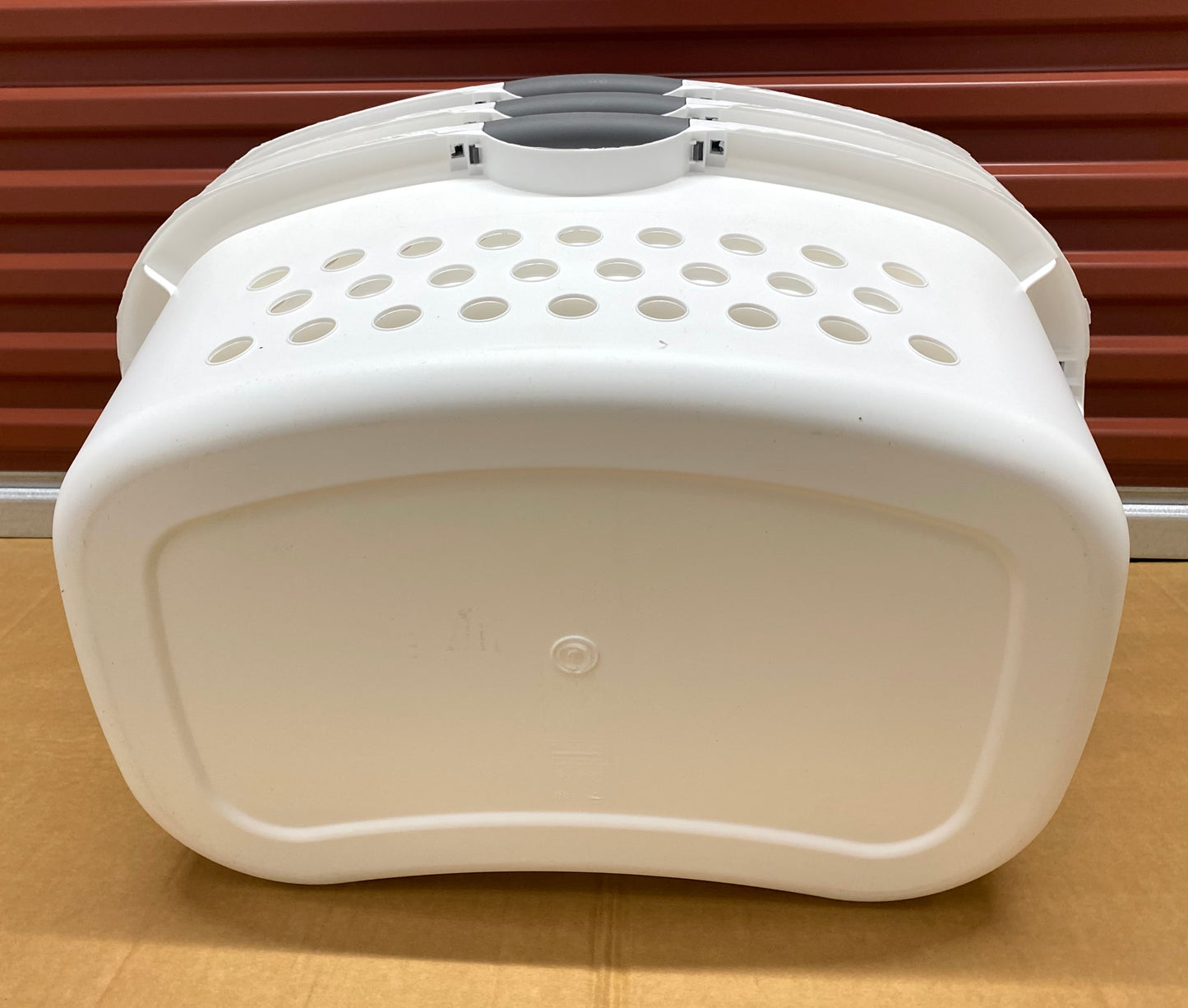 #81 - lot of 3 -New Other Iris USA White Laundry Baskets W/Carry Handles- (READ) - (IN CONDITION AS SHOWN)