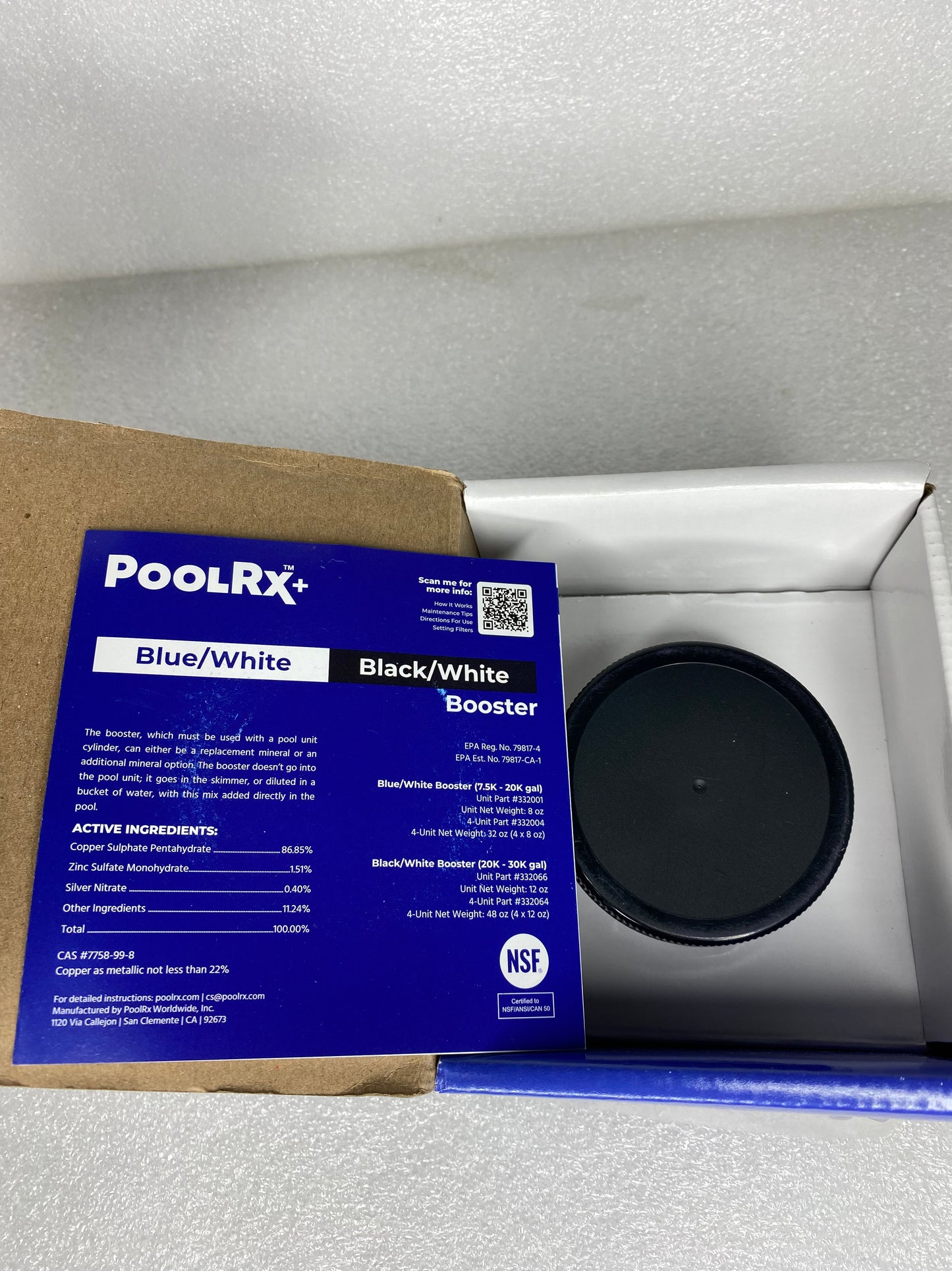 open Box - PoolRX+, Mineral Algaecide, Treats 7.5K-20K Gal, Booster - (READ)