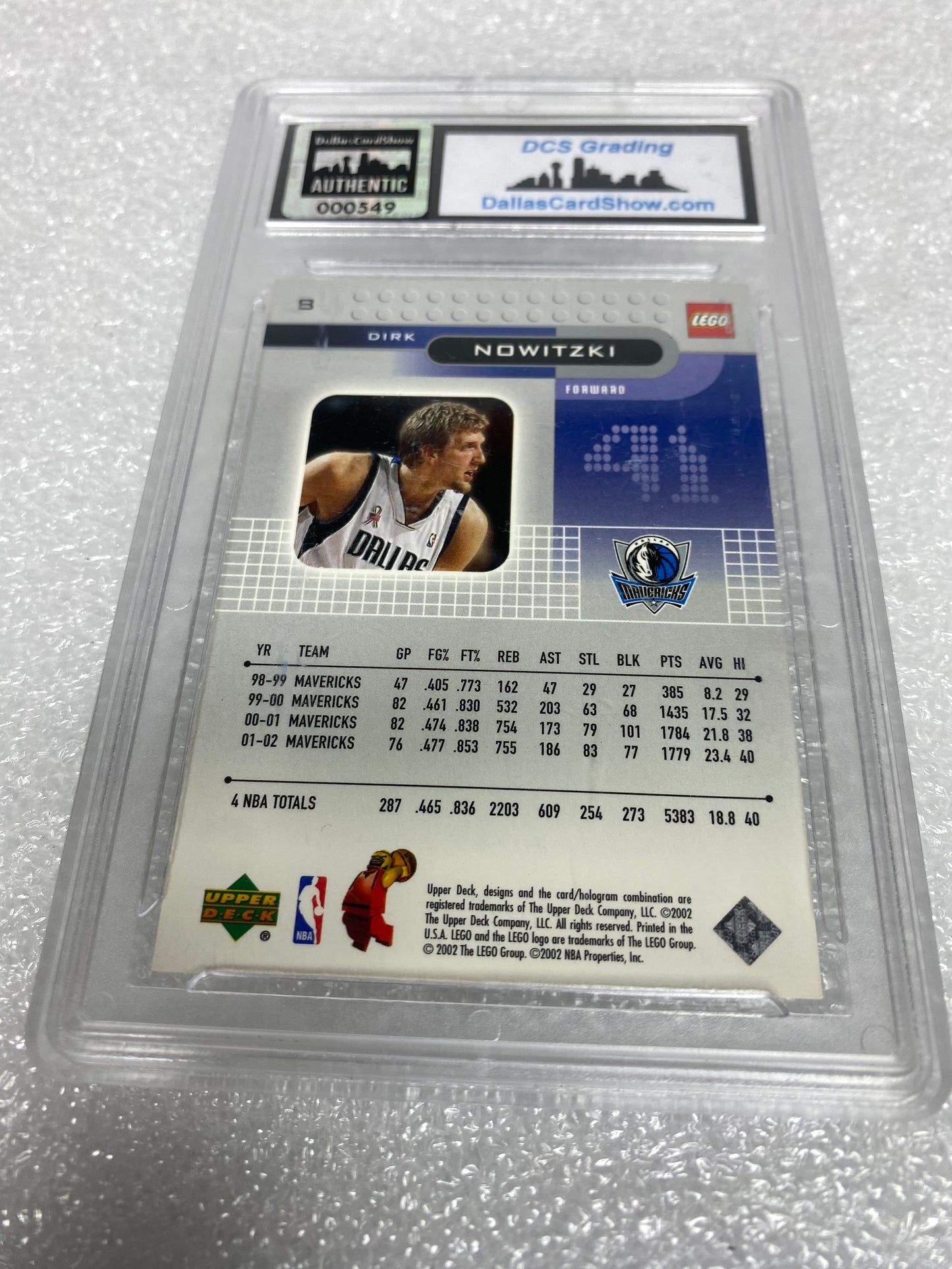 DCS Graded NM/MT - 2001-02 Upper Deck Sports, Dirk Nowitzki #8 Mavericks- (READ)