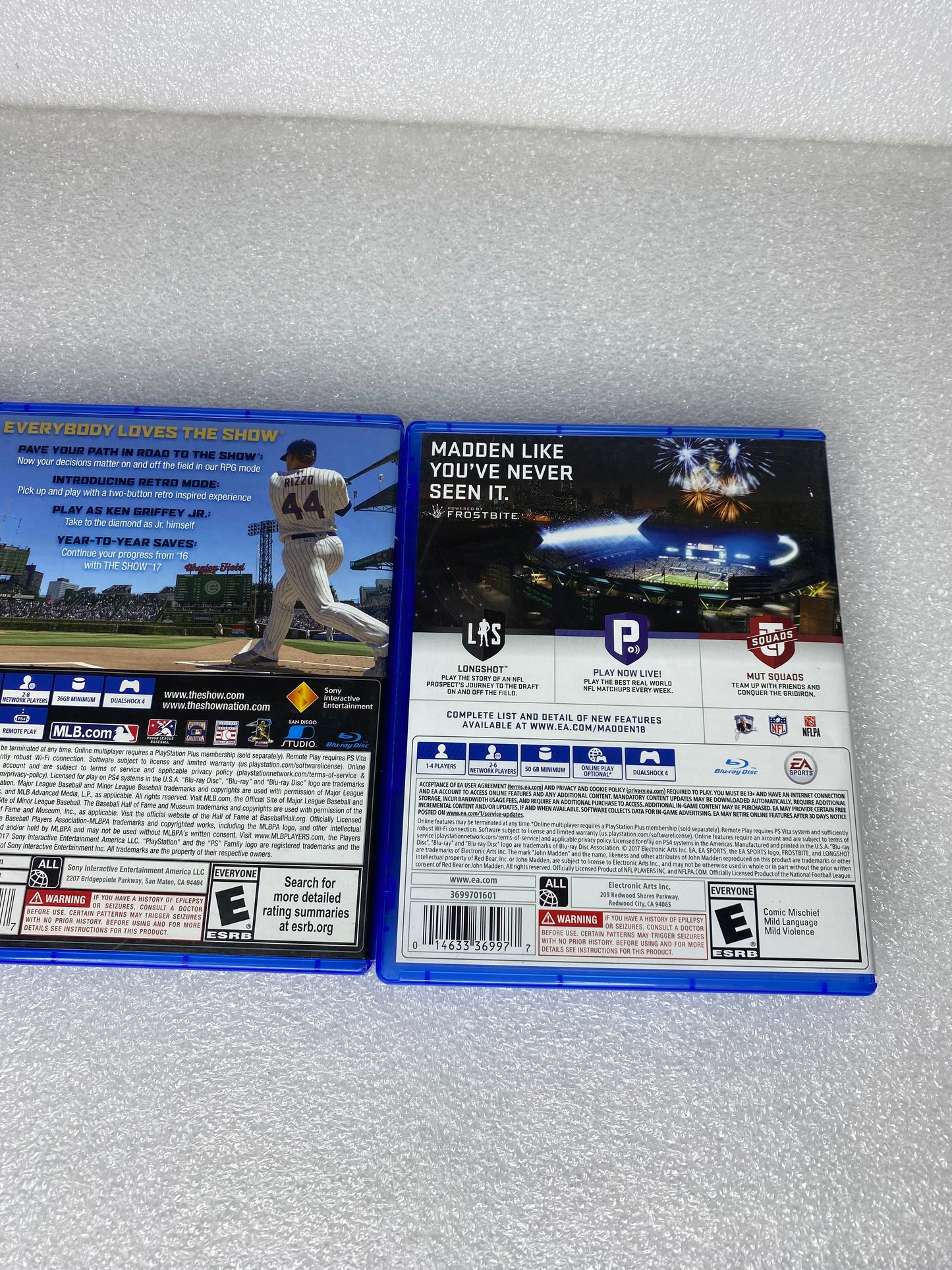 #48 - lot of 3 -PlayStation 4 Video Games Steep Winter Games/Madden/MLB - (READ) - (IN CONDITION AS SHOWN)