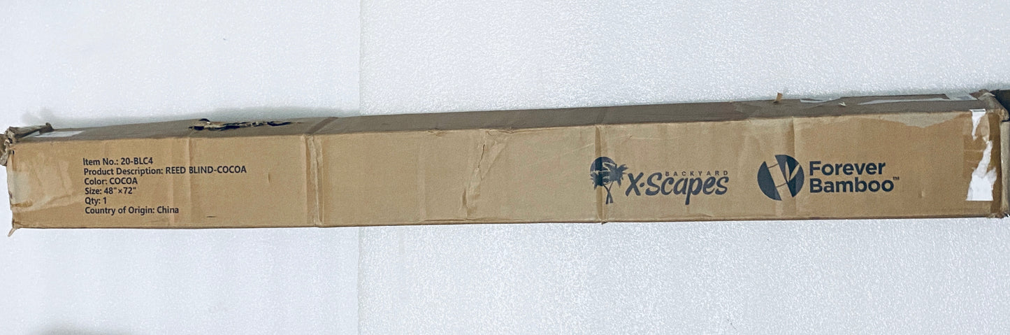 new Open Box - Backyard X-Scapes 48” x 72” Cocoa Cordless Outdoor Roman Shade