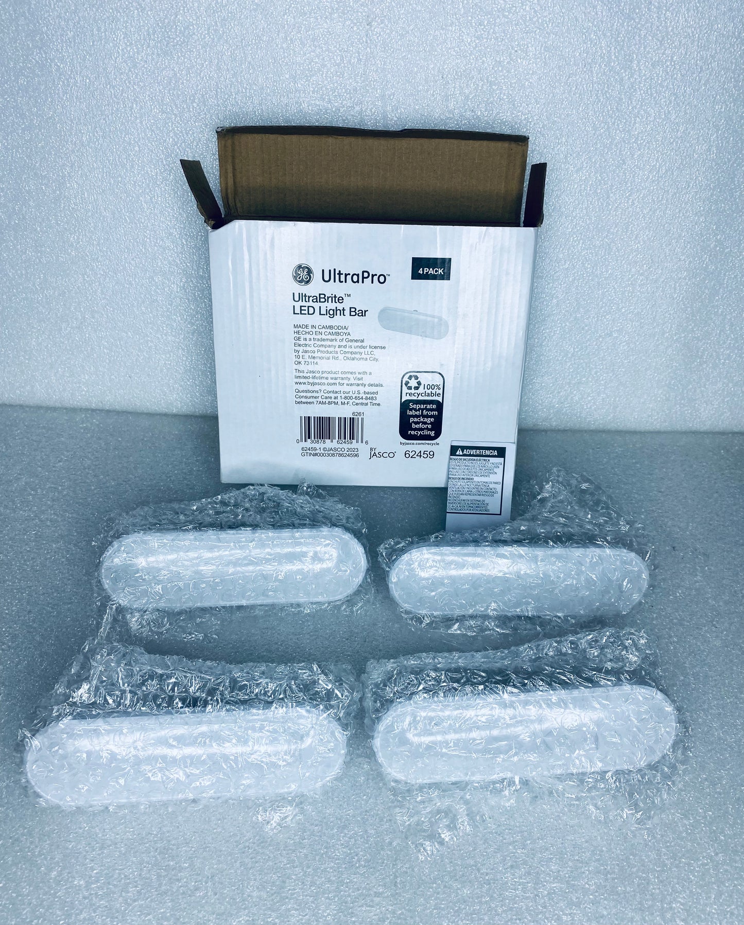 #53 - Open Box - lot Of 4 UltraPro UltraBrite LED Light Bar White 62459- (READ) - (IN CONDITION AS SHOWN)