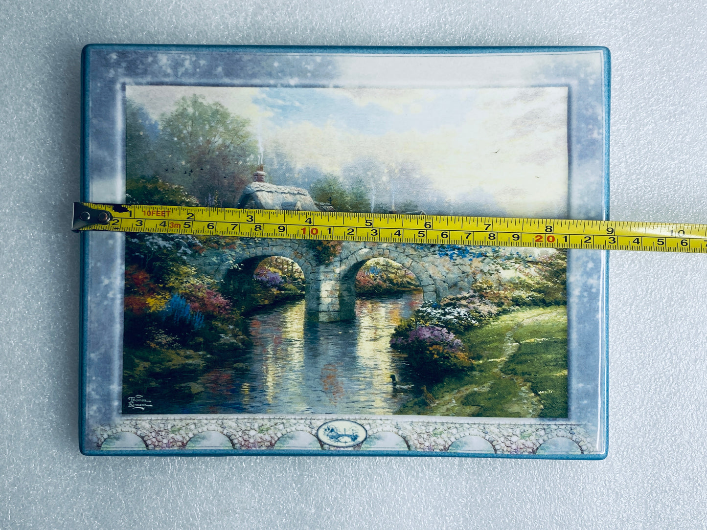 thomas Kinkade's Bridges Of Life "Blossom Bridge" Rectangle Plate With COA